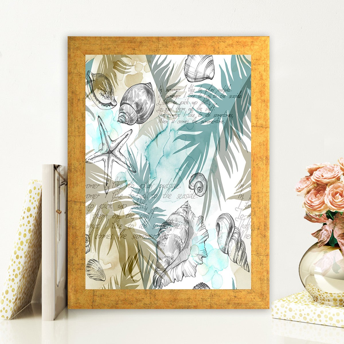 Quadro Decorativo MDF Emoldurado - Arte Multicolor 24x29cm com Moldura de Madeira 2cm