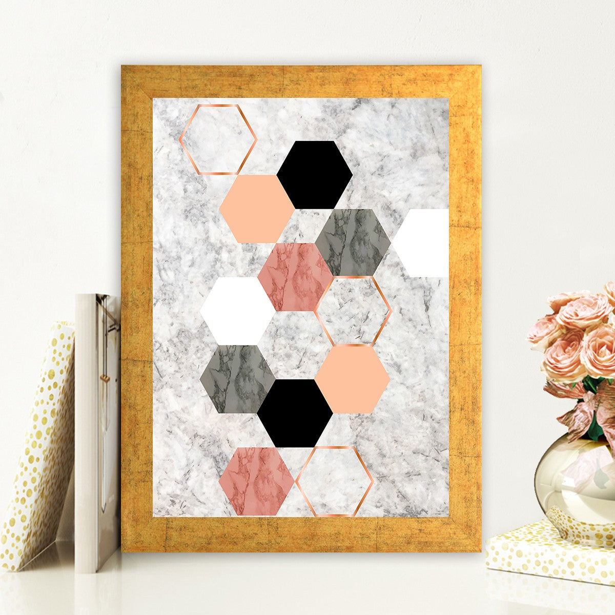 Quadro Decorativo MDF Emoldurado - Arte Multicolor 24x29cm com Moldura de Madeira 2cm