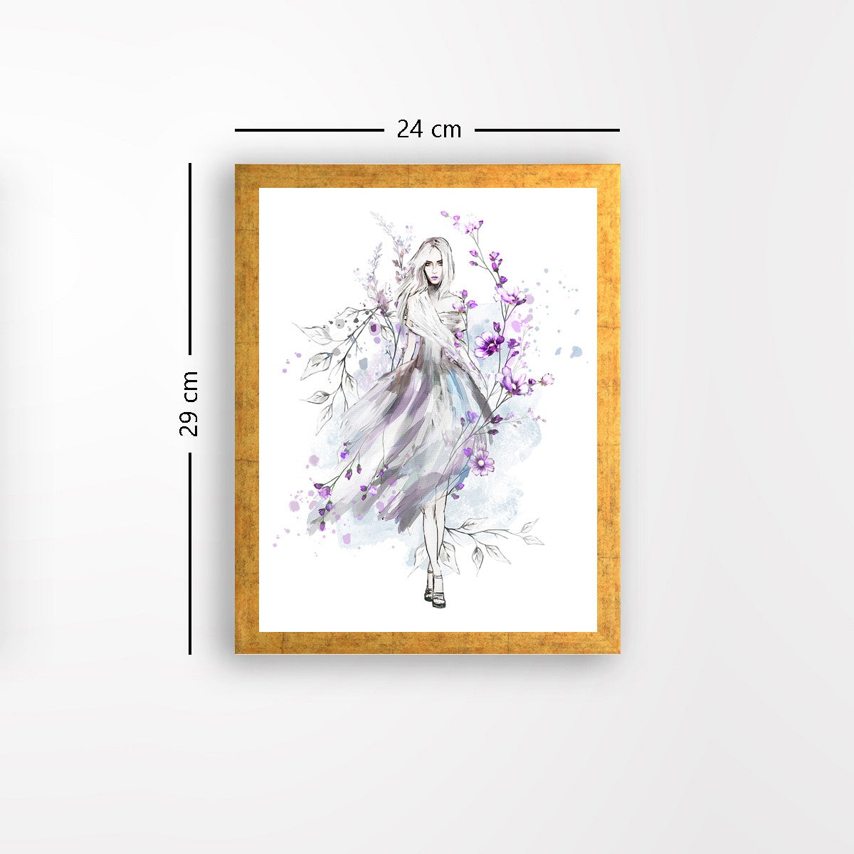 Quadro Decorativo MDF Emoldurado - Arte Multicolor 24x29cm com Moldura de Madeira 2cm