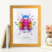 Quadro Decorativo MDF Emoldurado - Arte Multicolor 24x29cm com Moldura de Madeira 2cm