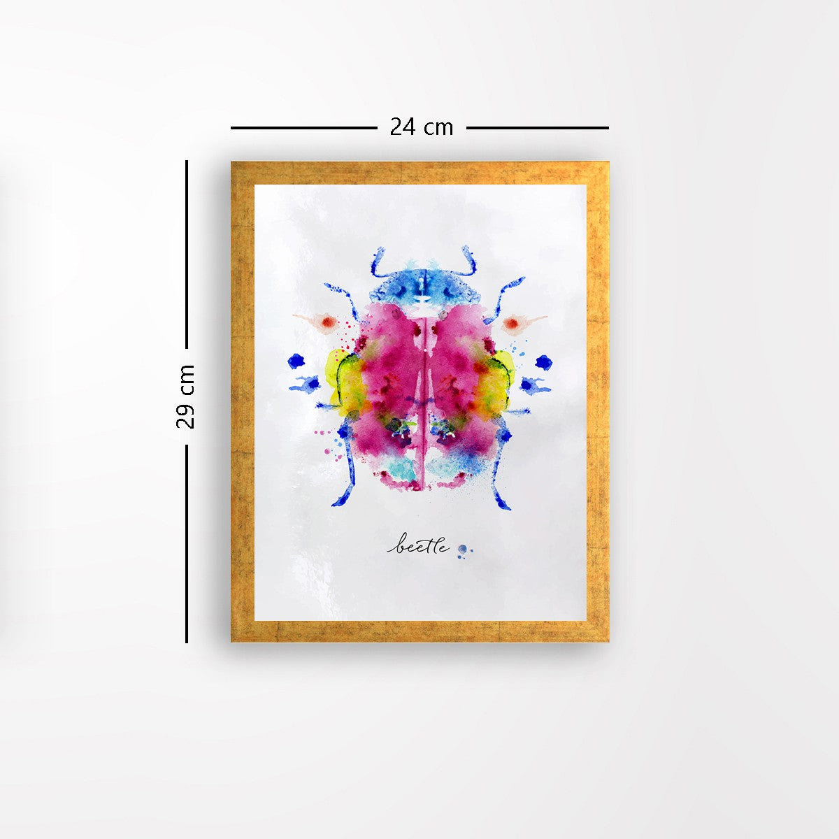 Quadro Decorativo MDF Emoldurado - Arte Multicolor 24x29cm com Moldura de Madeira 2cm