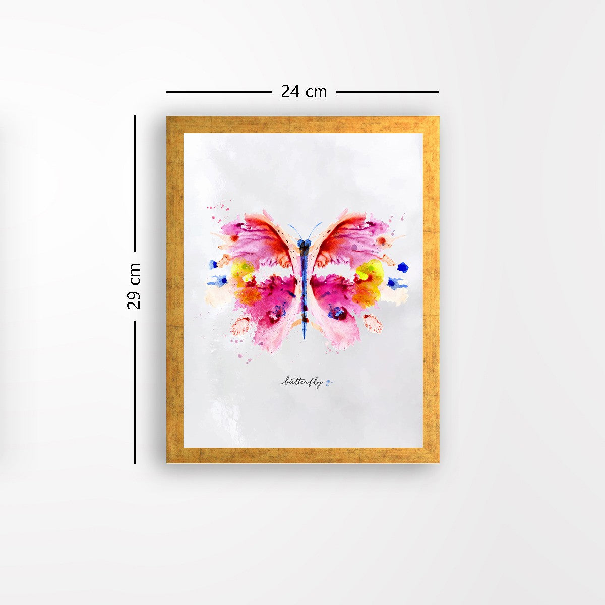 Quadro Decorativo MDF Emoldurado - Arte Multicolor 24x29cm com Moldura de Madeira 2cm