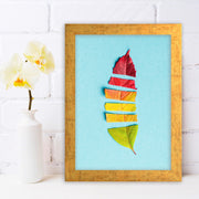 Quadro Decorativo MDF Emoldurado - Arte Multicolor 24x29cm com Moldura de Madeira 2cm