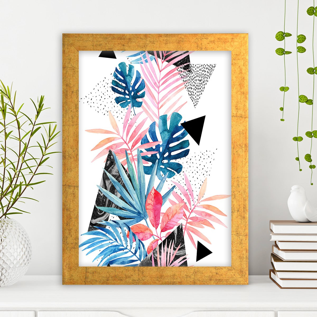 Quadro Decorativo MDF Emoldurado - Arte Multicolor 24x29cm com Moldura de Madeira 2cm