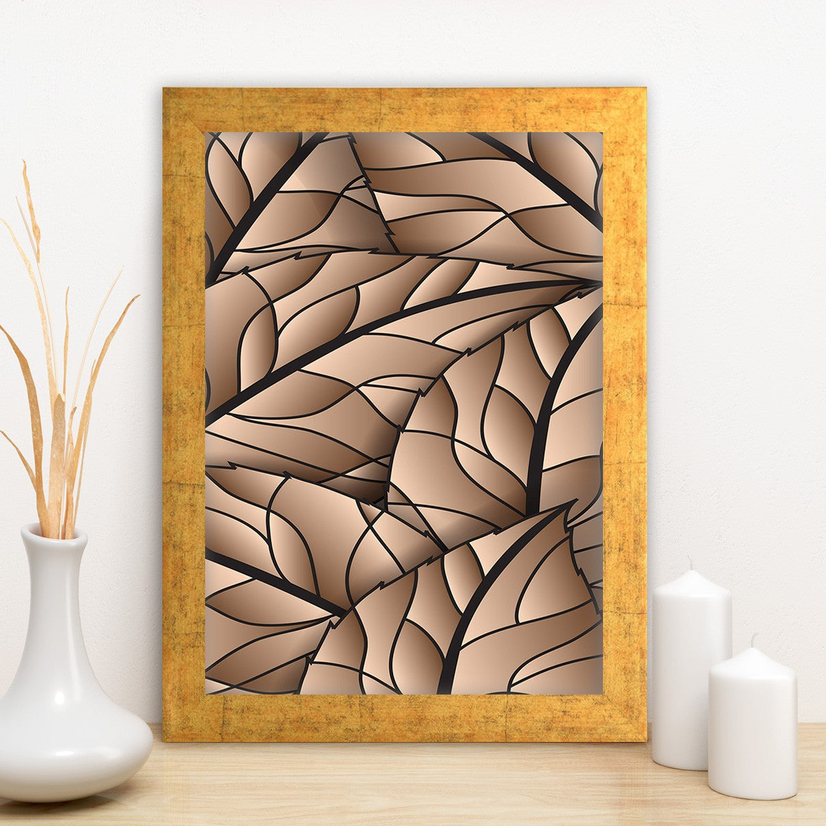 Quadro Decorativo MDF Emoldurado - Arte Multicolor 24x29cm com Moldura de Madeira 2cm