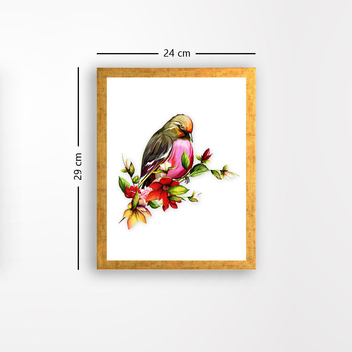 Quadro Decorativo MDF Emoldurado - Arte Multicolor 24x29cm com Moldura de Madeira 2cm