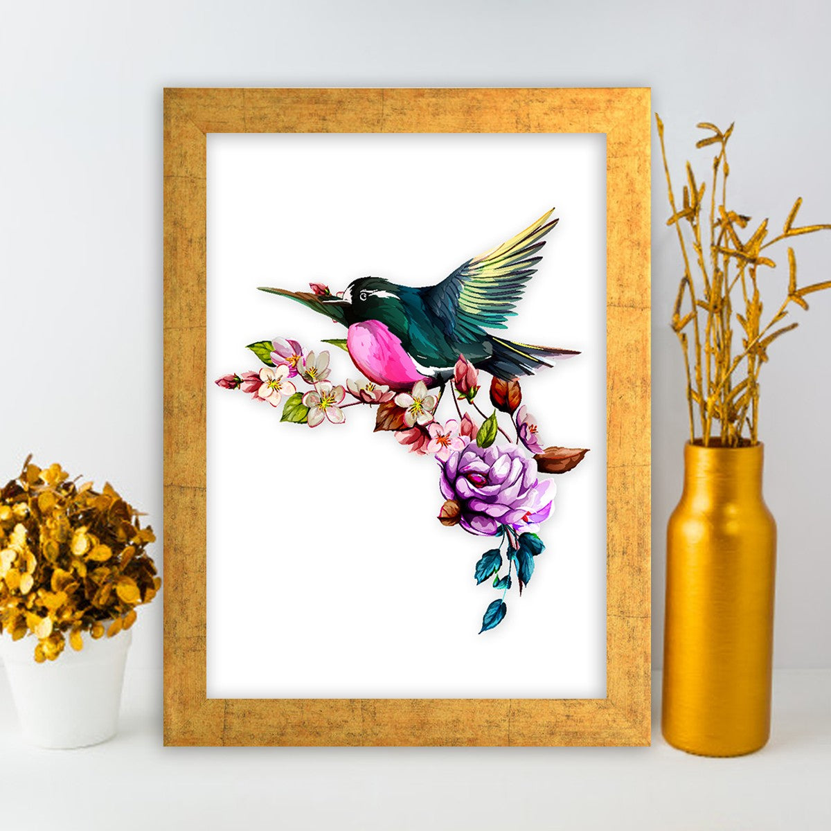 Quadro Decorativo MDF Emoldurado - Arte Multicolor 24x29cm com Moldura de Madeira 2cm