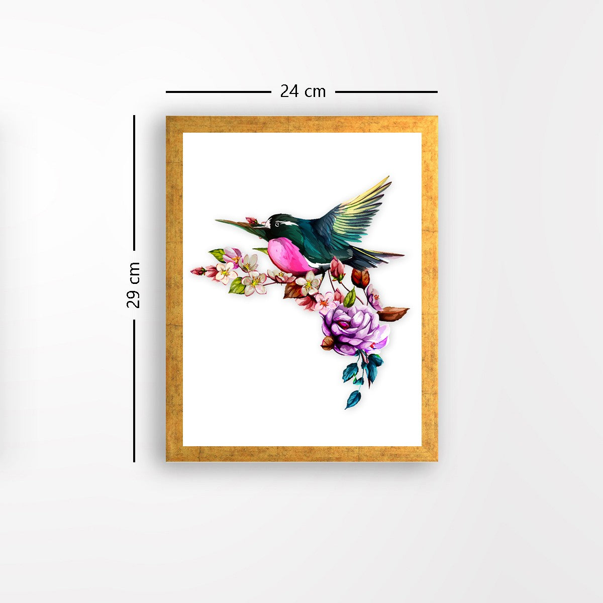 Quadro Decorativo MDF Emoldurado - Arte Multicolor 24x29cm com Moldura de Madeira 2cm