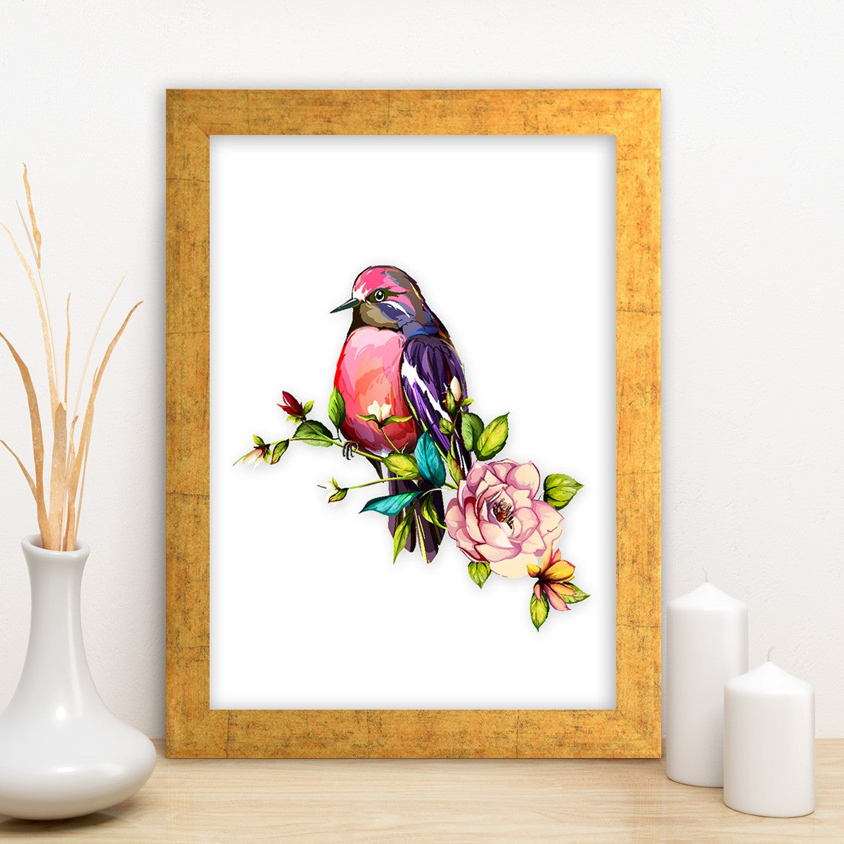 Quadro Decorativo MDF Emoldurado - Arte Multicolor 24x29cm com Moldura de Madeira 2cm