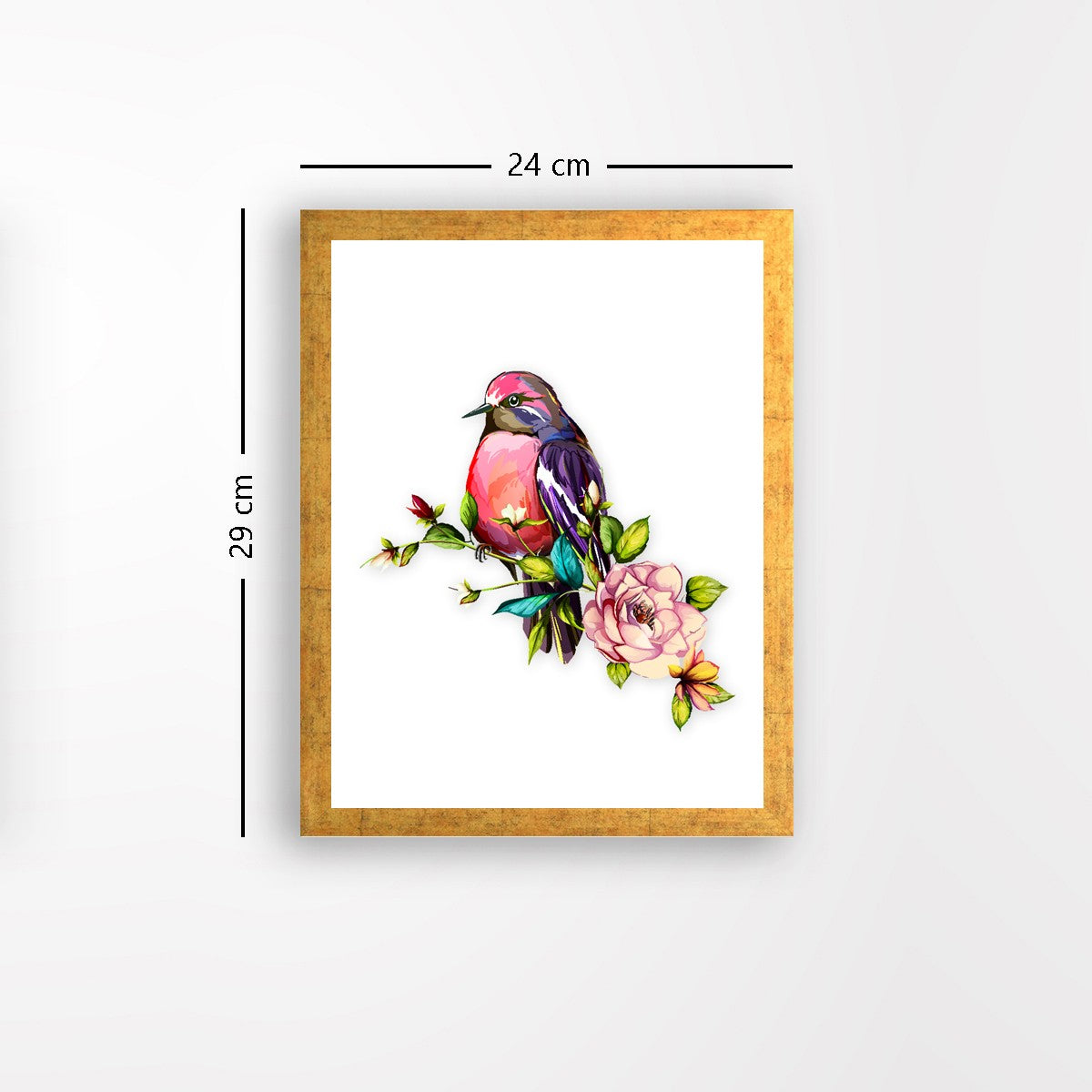 Quadro Decorativo MDF Emoldurado - Arte Multicolor 24x29cm com Moldura de Madeira 2cm