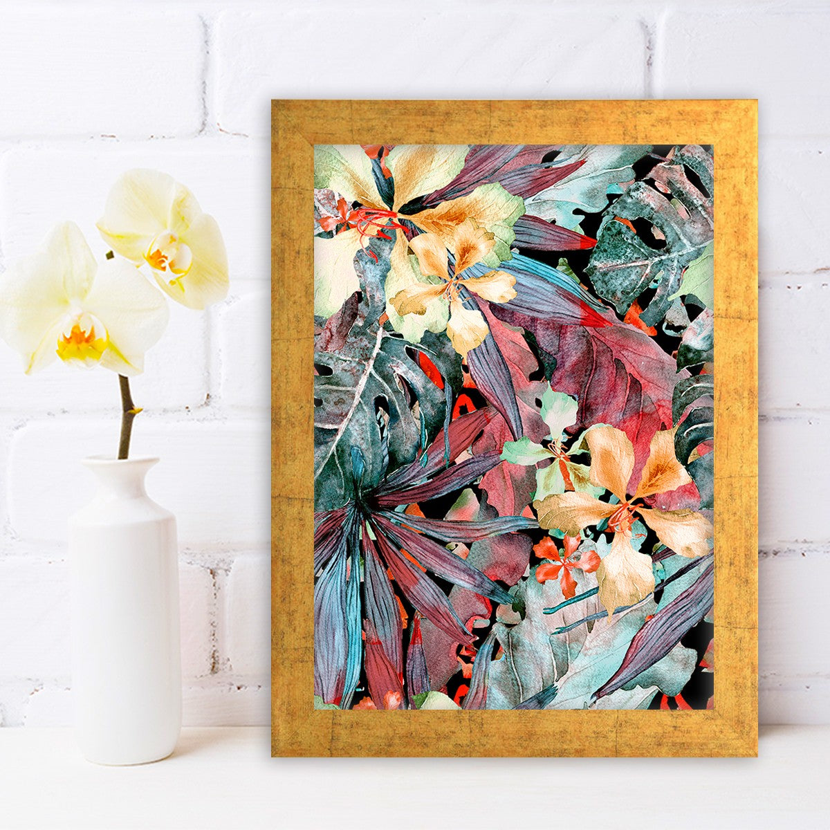 Quadro Decorativo MDF Emoldurado - Arte Multicolor 24x29cm com Moldura de Madeira 2cm