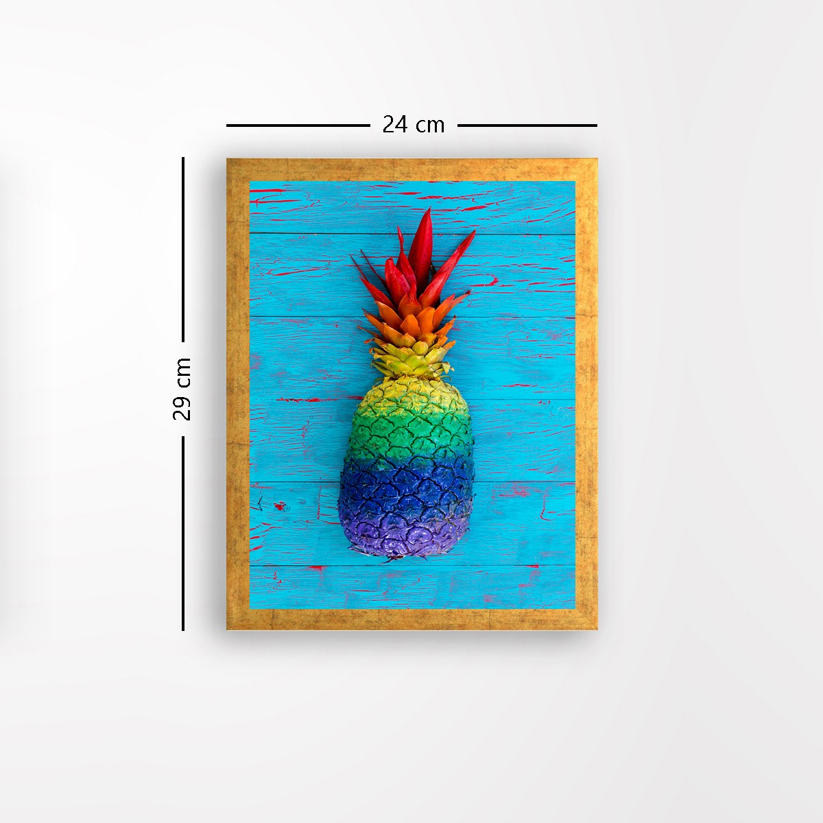 Quadro Decorativo MDF Emoldurado - Arte Multicolor 24x29cm com Moldura de Madeira 2cm