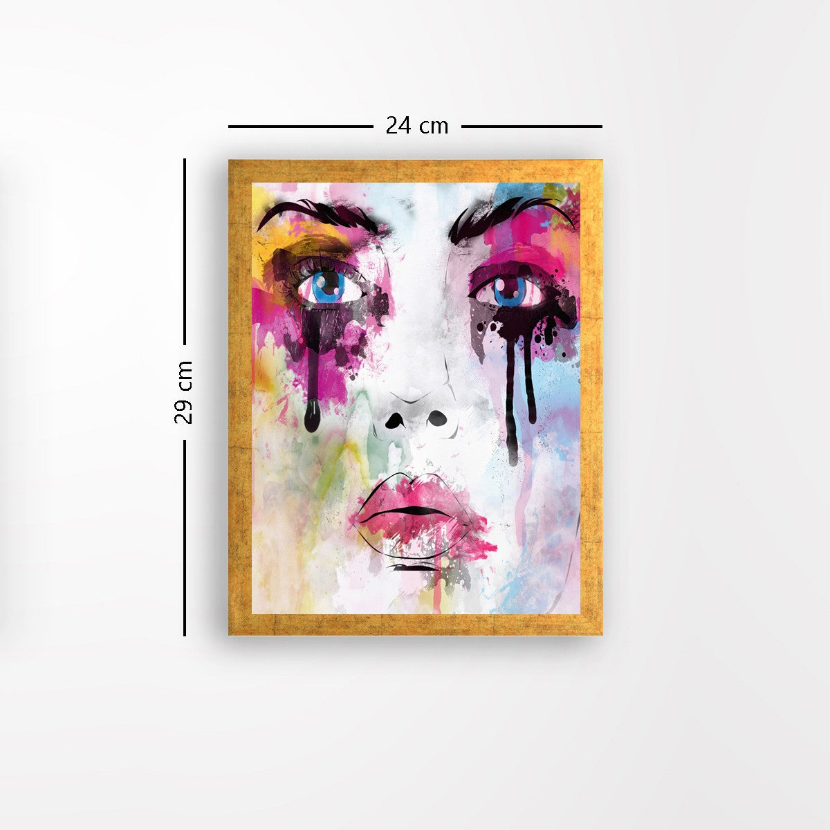 Quadro Decorativo MDF Emoldurado - Arte Multicolor 24x29cm com Moldura de Madeira 2cm