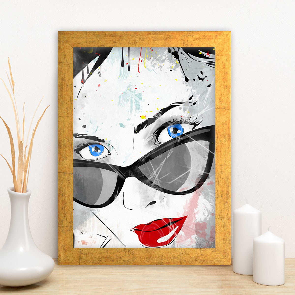 Quadro Decorativo MDF Emoldurado - Arte Multicolor 24x29cm com Moldura de Madeira 2cm