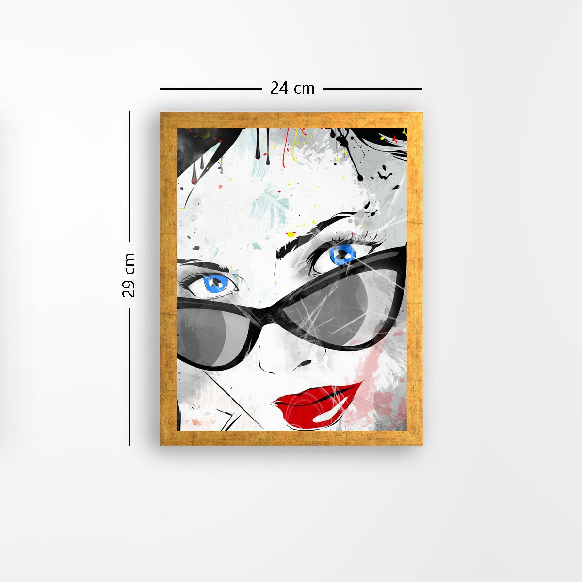 Quadro Decorativo MDF Emoldurado - Arte Multicolor 24x29cm com Moldura de Madeira 2cm