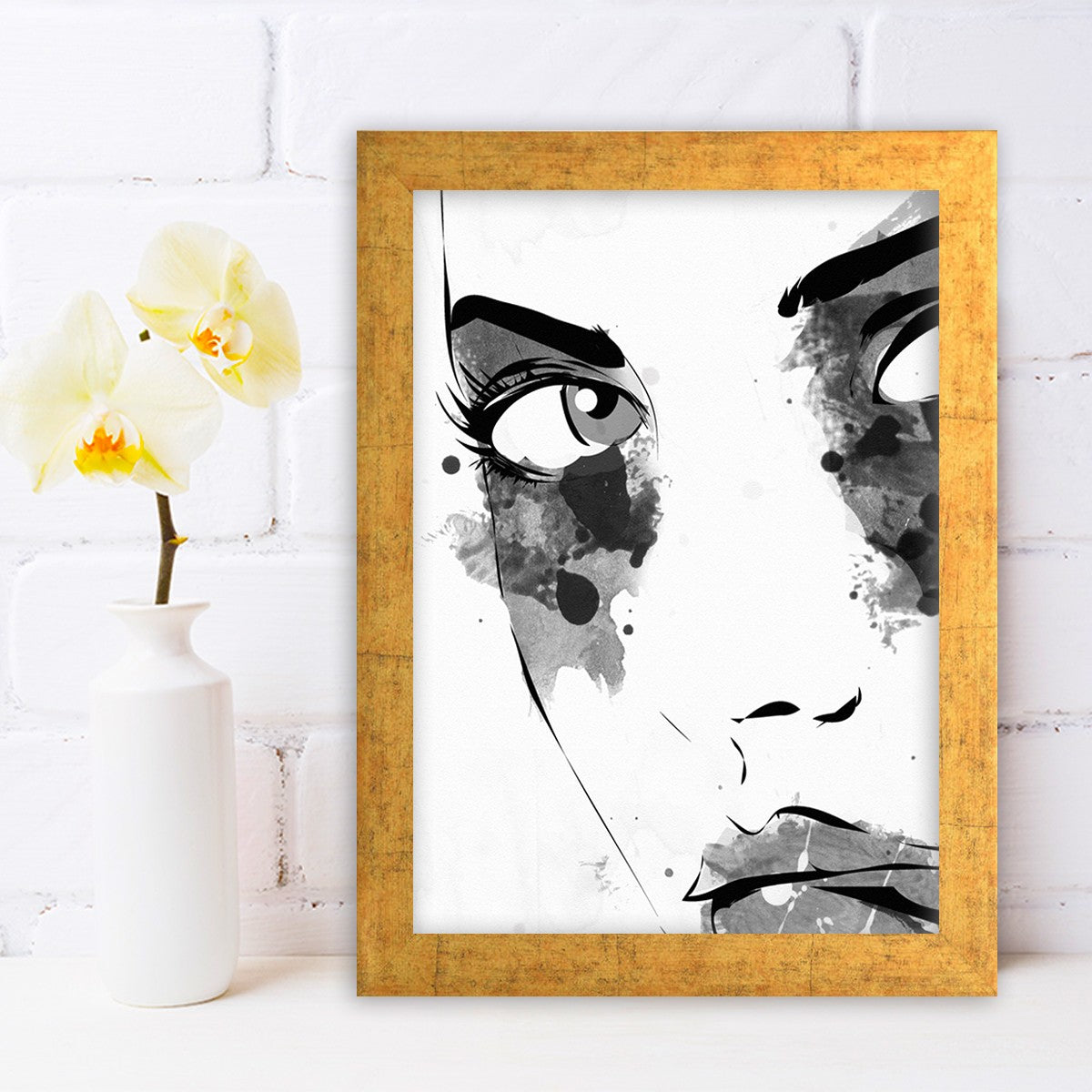 Quadro Decorativo MDF Emoldurado - Arte Multicolor 24x29cm com Moldura de Madeira 2cm