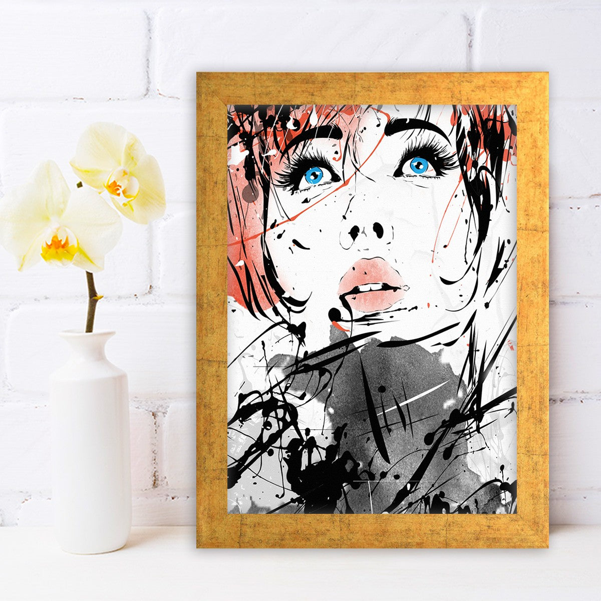 Quadro Decorativo MDF Emoldurado - Arte Multicolor 24x29cm com Moldura de Madeira 2cm