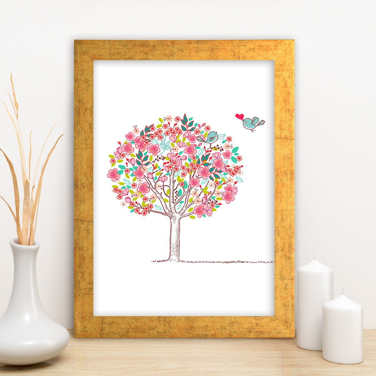 Quadro Decorativo MDF Emoldurado - Arte Multicolor 24x29cm com Moldura de Madeira 2cm