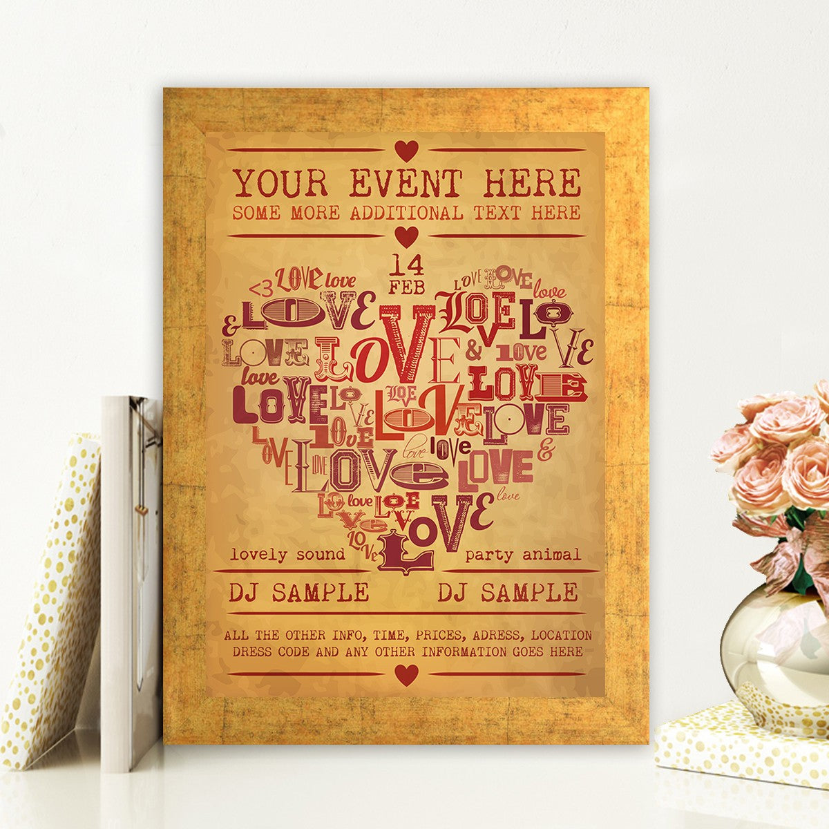 Quadro Decorativo MDF Emoldurado - Arte Multicolor 24x29cm com Moldura de Madeira 2cm