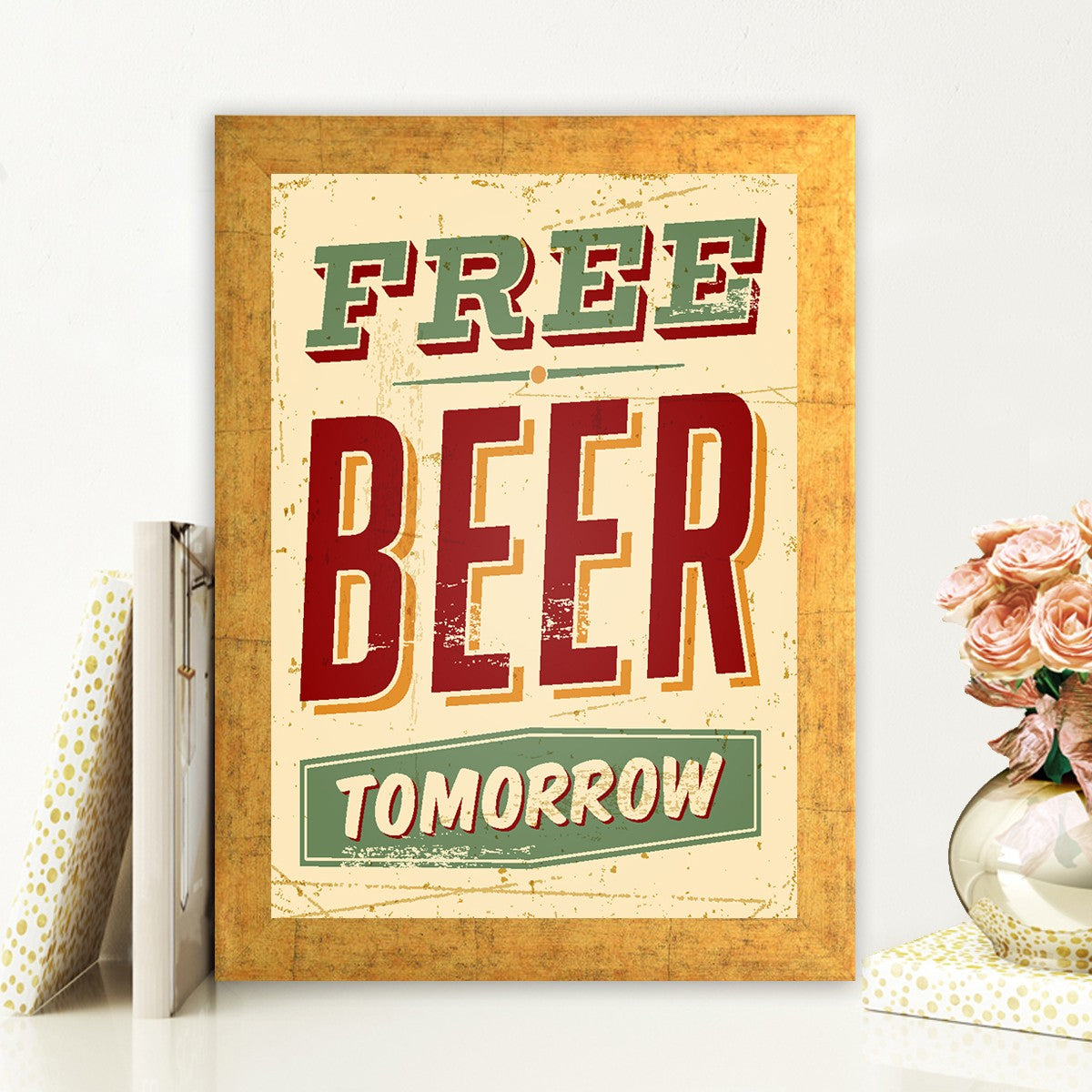 Quadro Decorativo MDF Emoldurado - Arte Multicolor 24x29cm com Moldura de Madeira 2cm