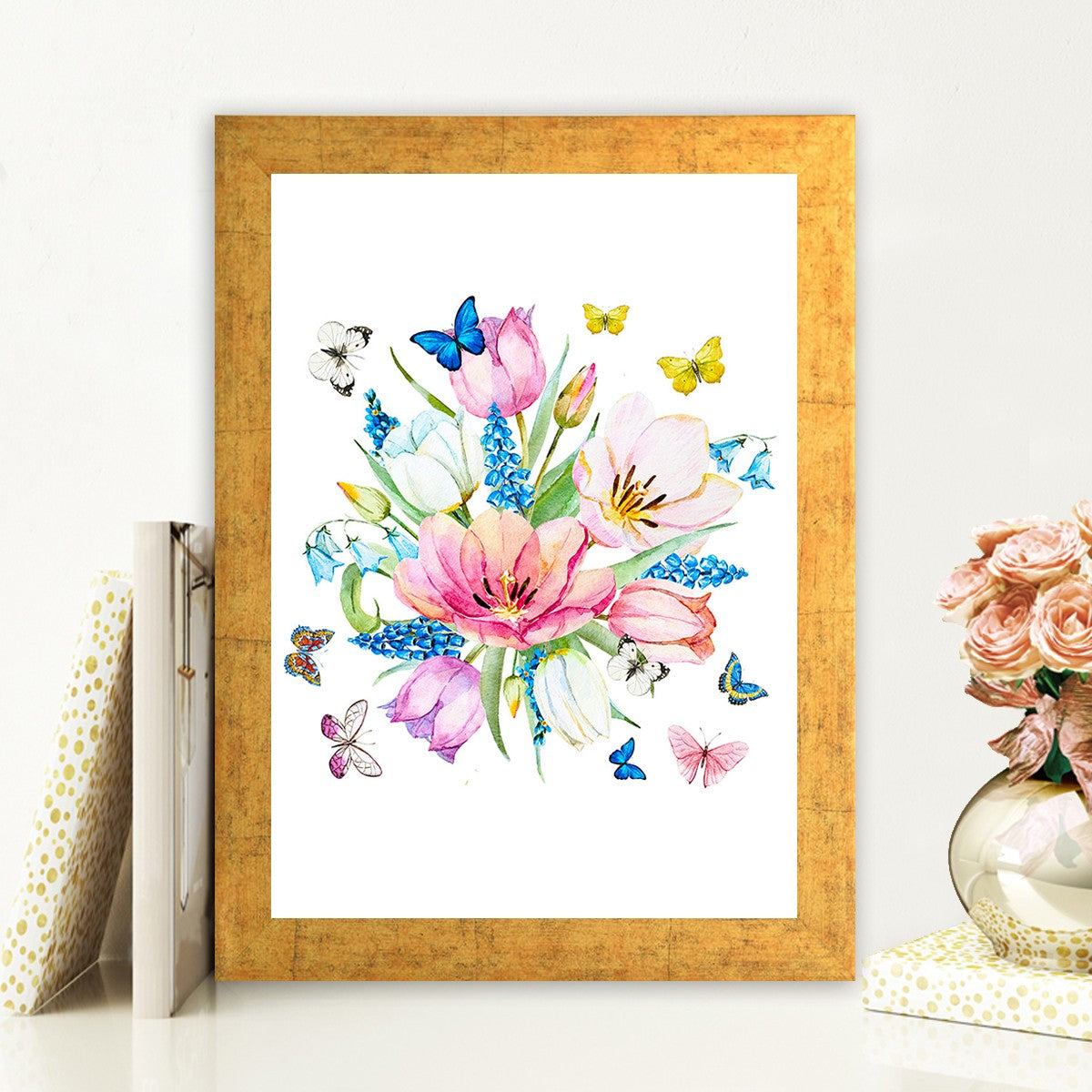 Quadro Decorativo MDF Emoldurado - Arte Multicolor 24x29cm com Moldura de Madeira 2cm