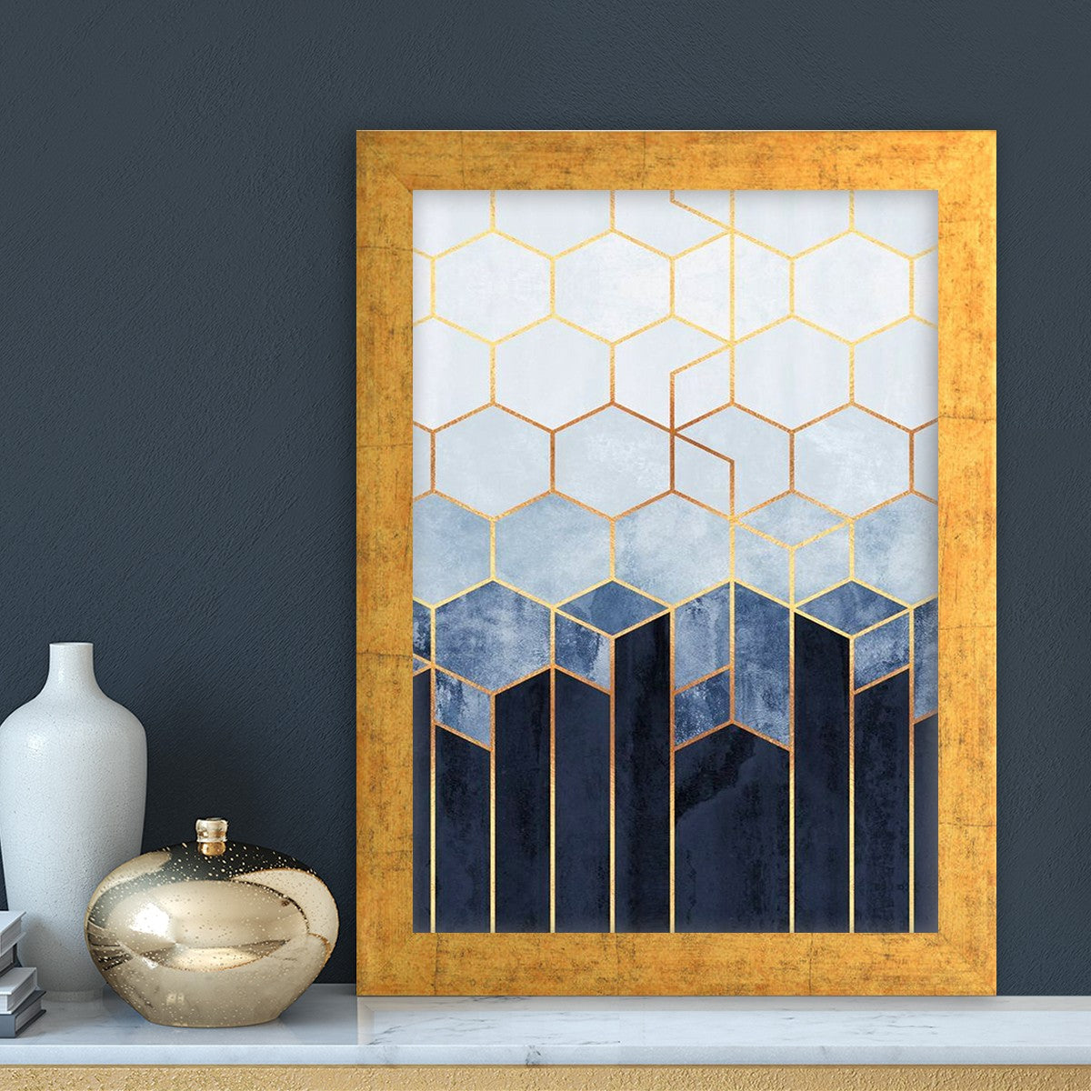 Quadro Decorativo MDF Emoldurado - Arte Multicolor 24x29cm com Moldura de Madeira 2cm