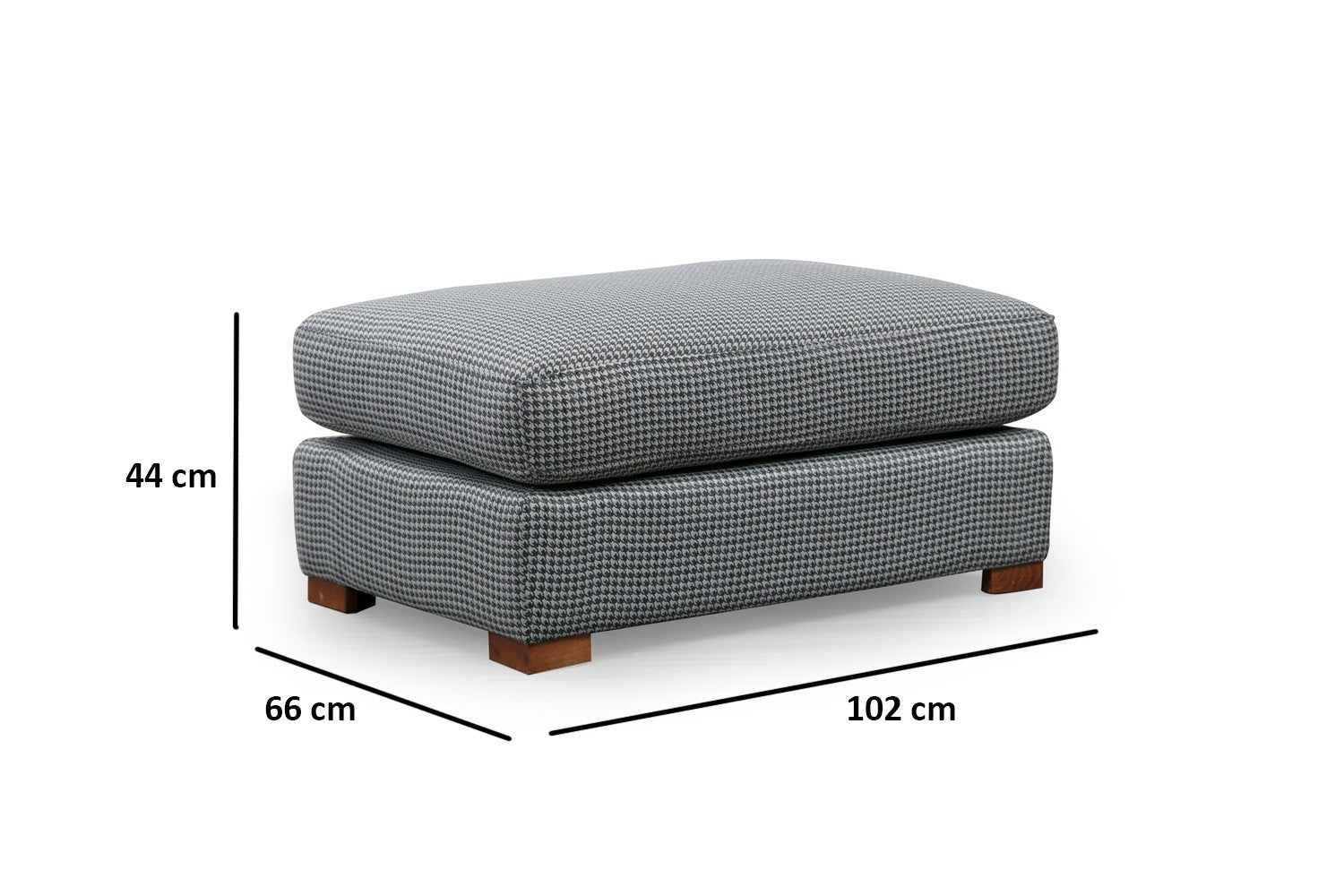 Sofá de canto elegante com pufe, estrutura de madeira de faia e aglomerado, 246 x 266 cm, cinza e cinza claro, 100% poliéster, pernas de nogueira, perfeito para espaços de estar modernos
