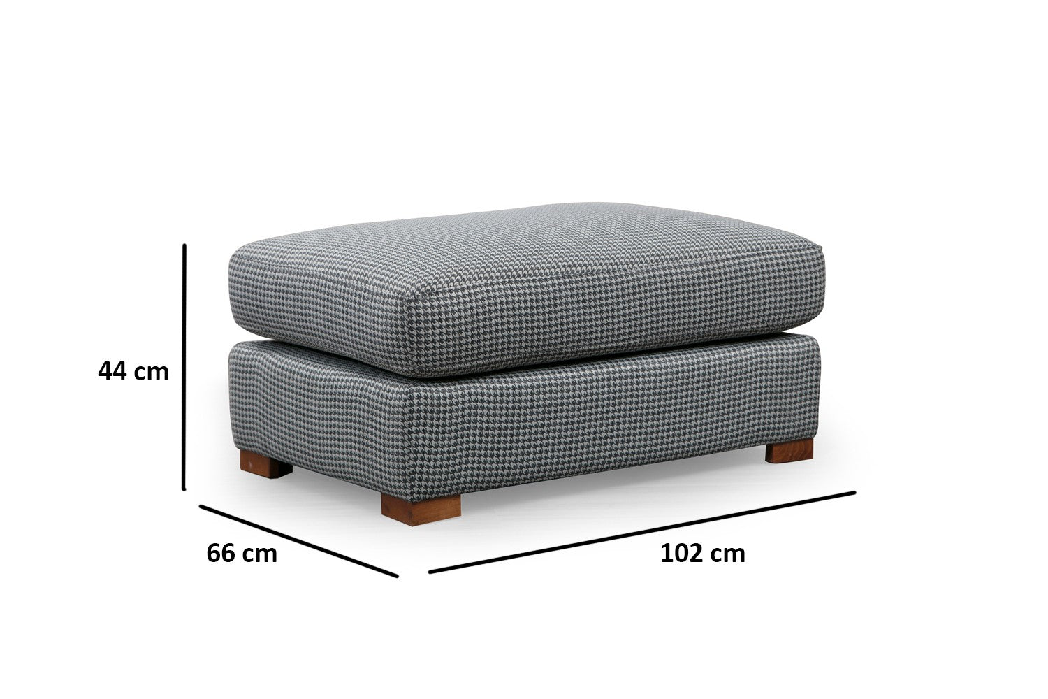 Sofá de canto elegante com pufe, estrutura de madeira de faia e aglomerado, 246 x 266 cm, cinza e cinza claro, 100% poliéster, pernas de nogueira, perfeito para espaços de estar modernos