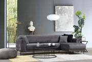Sofá-cama de canto elegante, antracite, 287 x 169 cm | Estrutura em madeira de faia e aglomerado, 100% poliéster, espuma de mola de 10 cm | Design industrial moderno, perfeito para espaços de convivência