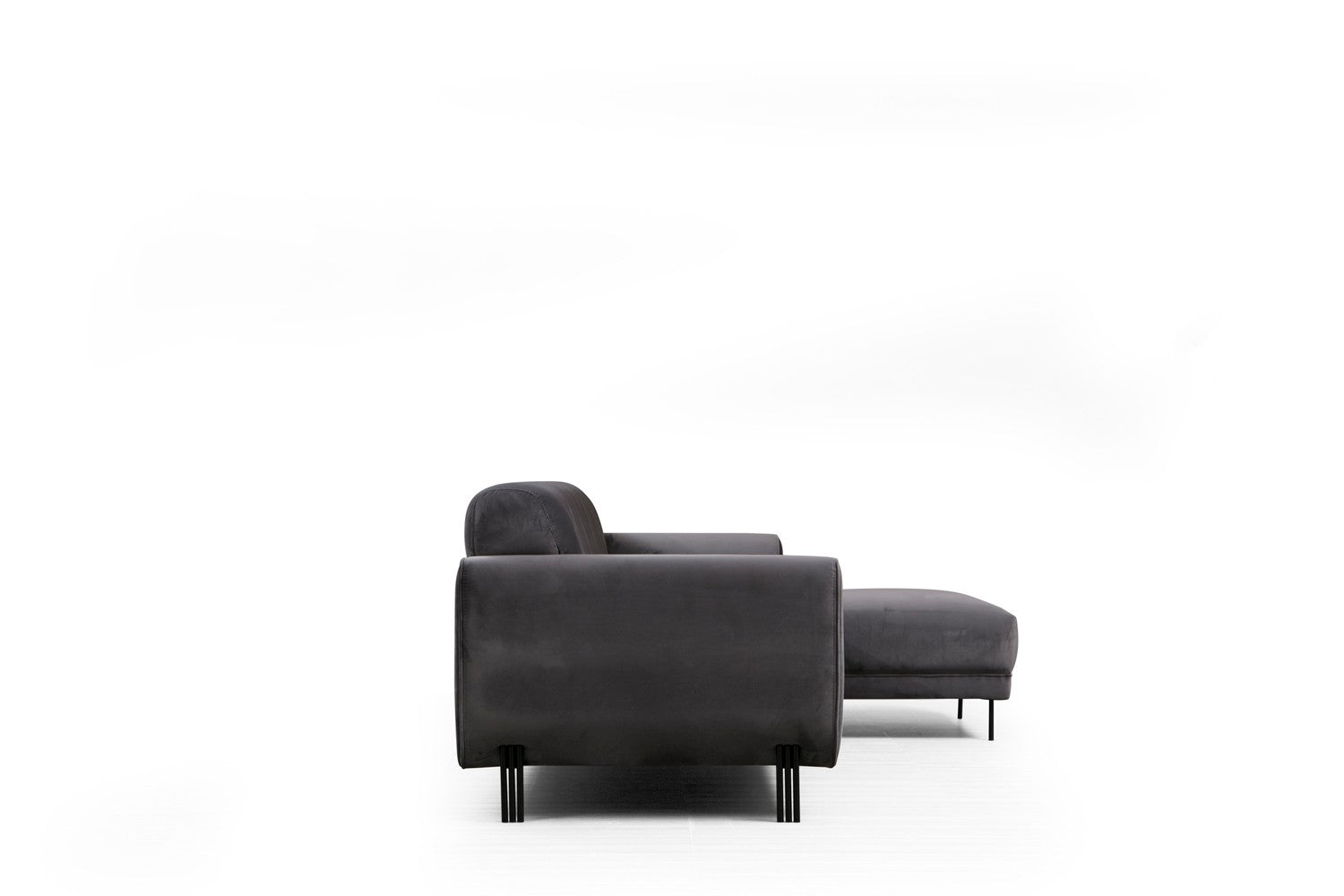 Sofá-cama de canto elegante, antracite, 287 x 169 cm | Estrutura em madeira de faia e aglomerado, 100% poliéster, espuma de mola de 10 cm | Design industrial moderno, perfeito para espaços de convivência