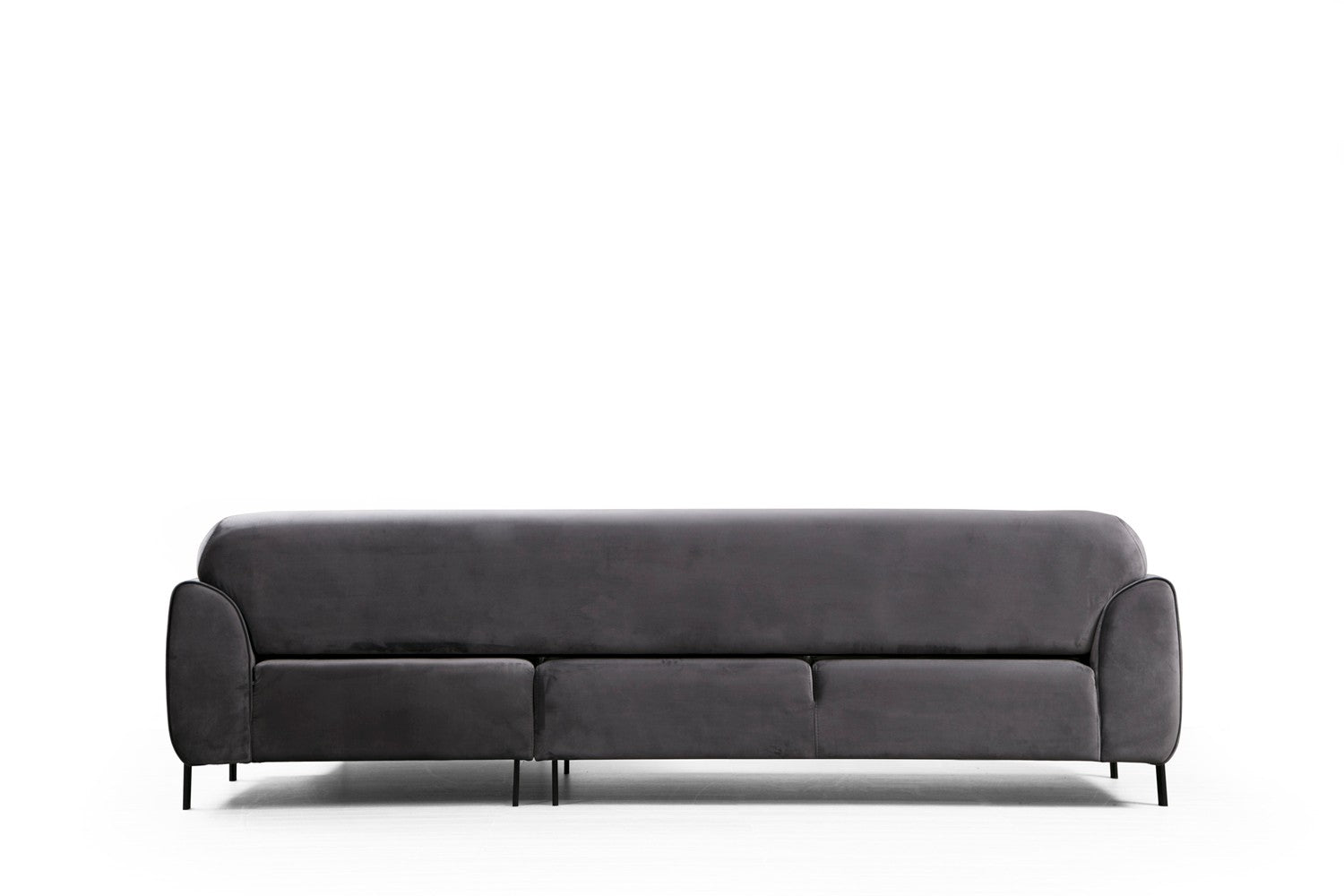 Sofá-cama de canto elegante, antracite, 287 x 169 cm | Estrutura em madeira de faia e aglomerado, 100% poliéster, espuma de mola de 10 cm | Design industrial moderno, perfeito para espaços de convivência