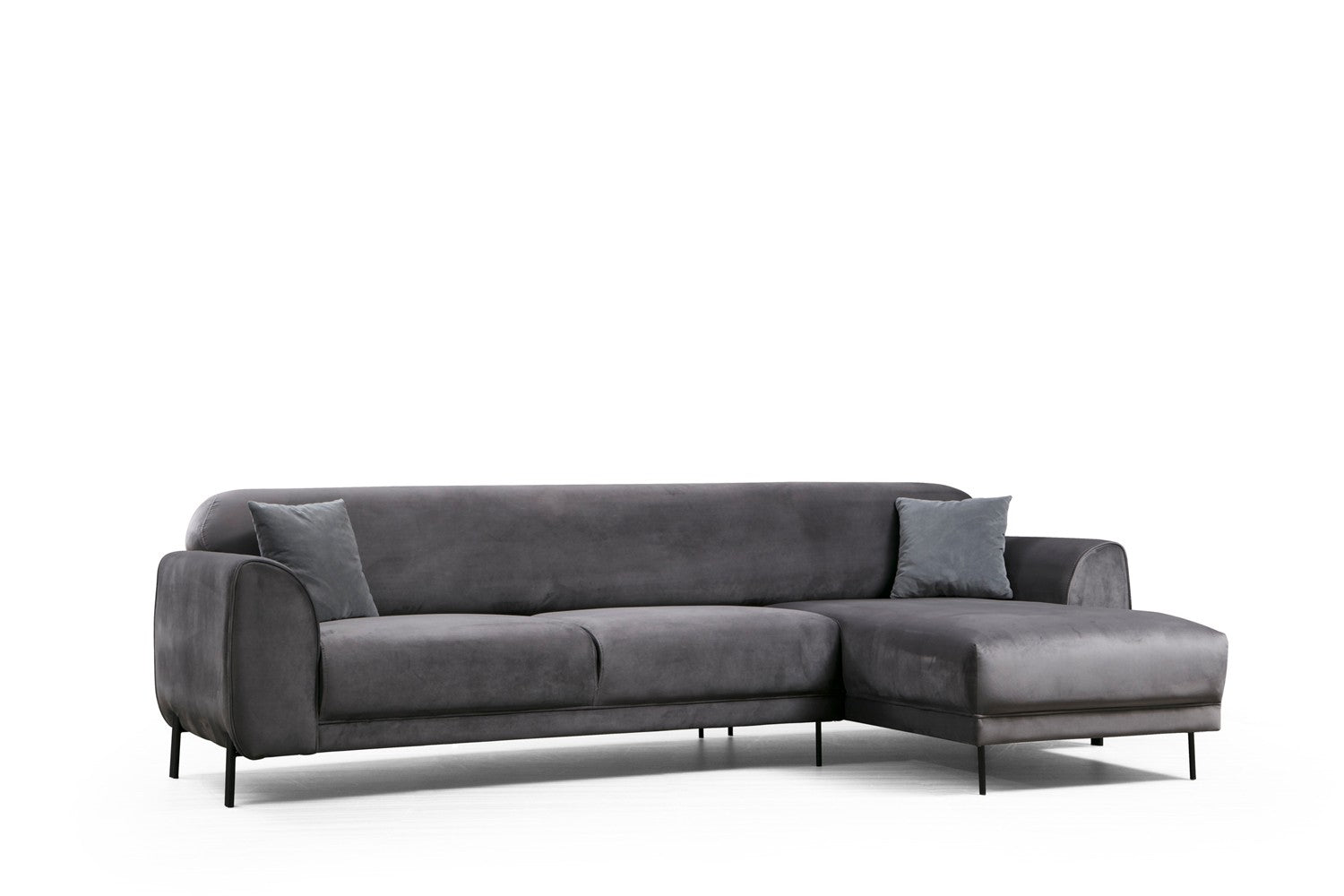Sofá-cama de canto elegante, antracite, 287 x 169 cm | Estrutura em madeira de faia e aglomerado, 100% poliéster, espuma de mola de 10 cm | Design industrial moderno, perfeito para espaços de convivência