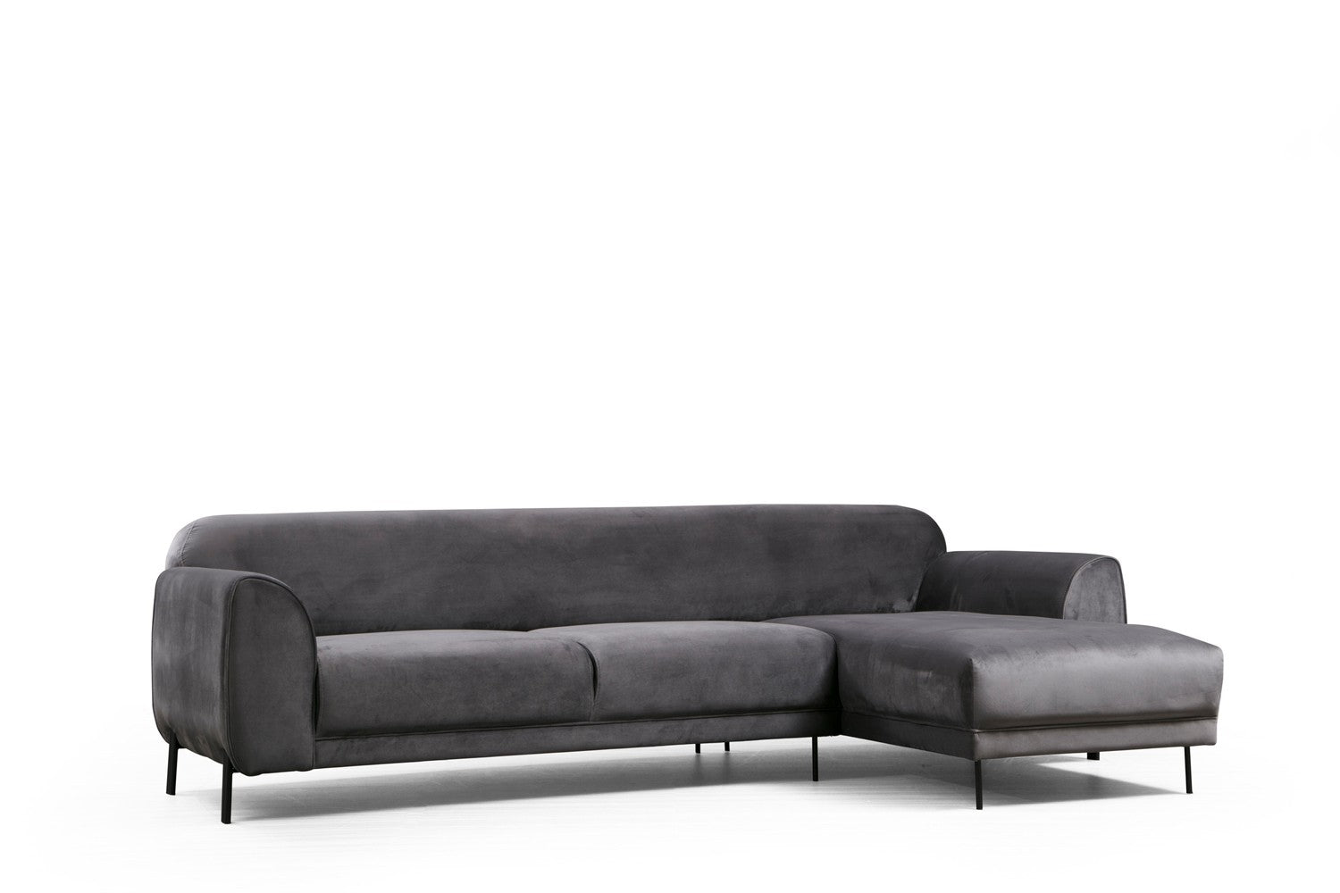 Sofá-cama de canto elegante, antracite, 287 x 169 cm | Estrutura em madeira de faia e aglomerado, 100% poliéster, espuma de mola de 10 cm | Design industrial moderno, perfeito para espaços de convivência