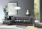 Sofá-cama de canto elegante, antracite, 287 x 169 cm | Estrutura em madeira de faia e aglomerado, 100% poliéster, espuma de mola de 10 cm | Design industrial moderno, perfeito para espaços de convivência