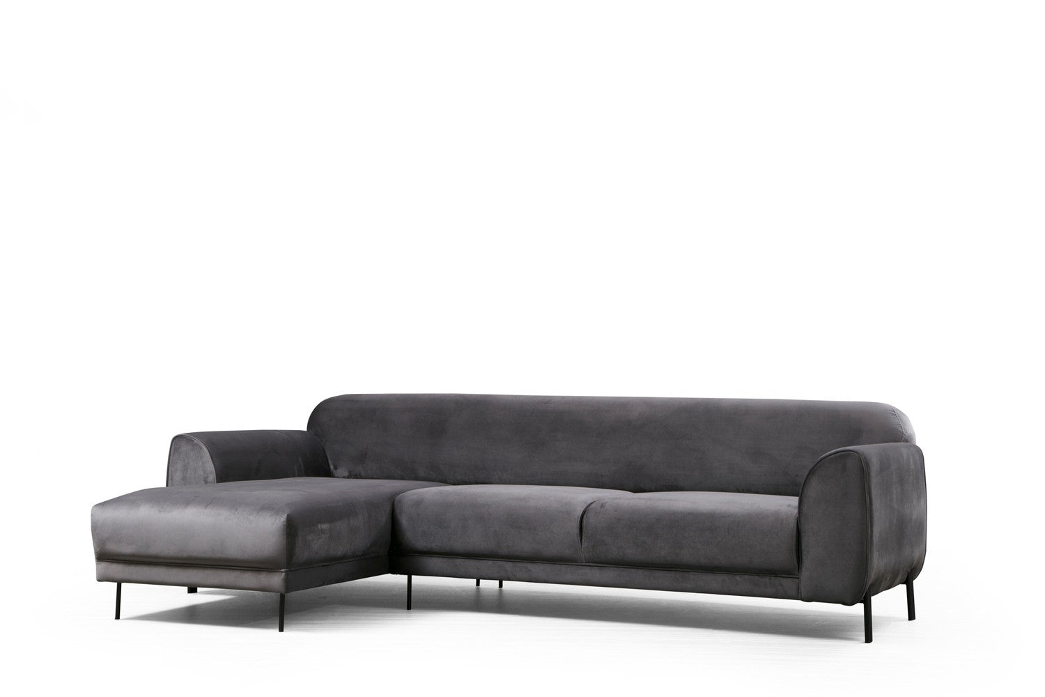 Sofá-cama de canto elegante, antracite, 287 x 169 cm | Estrutura em madeira de faia e aglomerado, 100% poliéster, espuma de mola de 10 cm | Design industrial moderno, perfeito para espaços de convivência