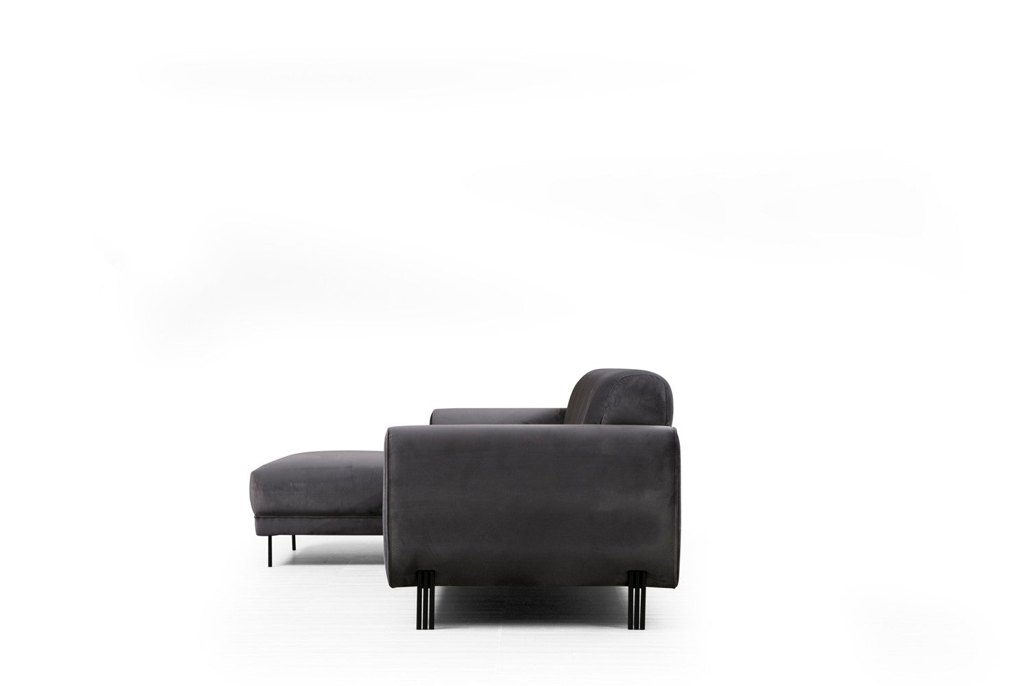 Sofá-cama de canto elegante, antracite, 287 x 169 cm | Estrutura em madeira de faia e aglomerado, 100% poliéster, espuma de mola de 10 cm | Design industrial moderno, perfeito para espaços de convivência