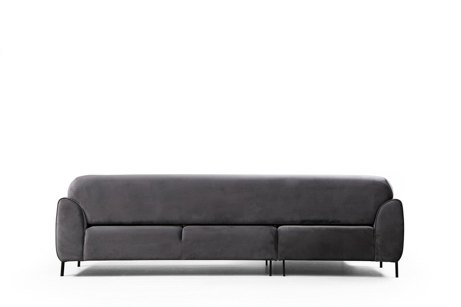 Sofá-cama de canto elegante, antracite, 287 x 169 cm | Estrutura em madeira de faia e aglomerado, 100% poliéster, espuma de mola de 10 cm | Design industrial moderno, perfeito para espaços de convivência