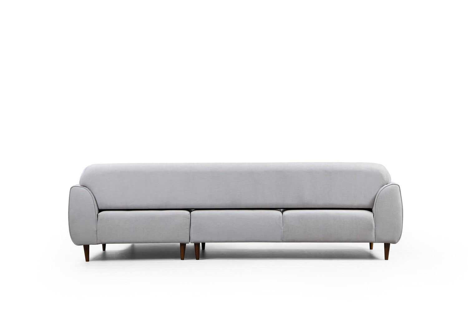 Sofá-cama de canto bege, 287 x 169 cm, estrutura de madeira de faia, 100% poliéster, espuma de mola de 10 cm, pernas pretas foscas | Elegante e funcional para espaços modernos