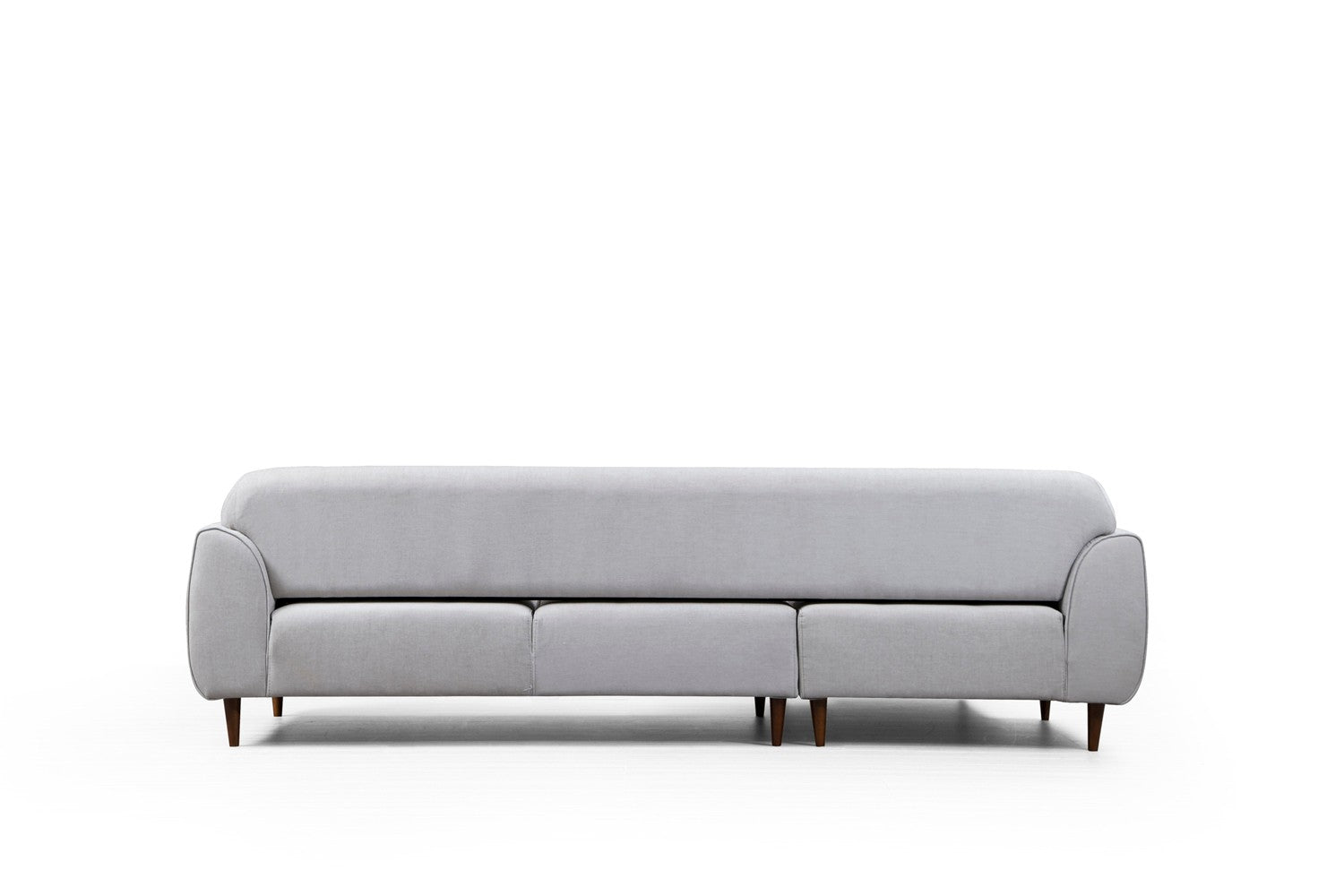 Sofá-cama de canto bege, 287 x 169 cm, estrutura de madeira de faia, 100% poliéster, espuma de 10 cm, pernas pretas foscas | Elegante e funcional para espaços modernos