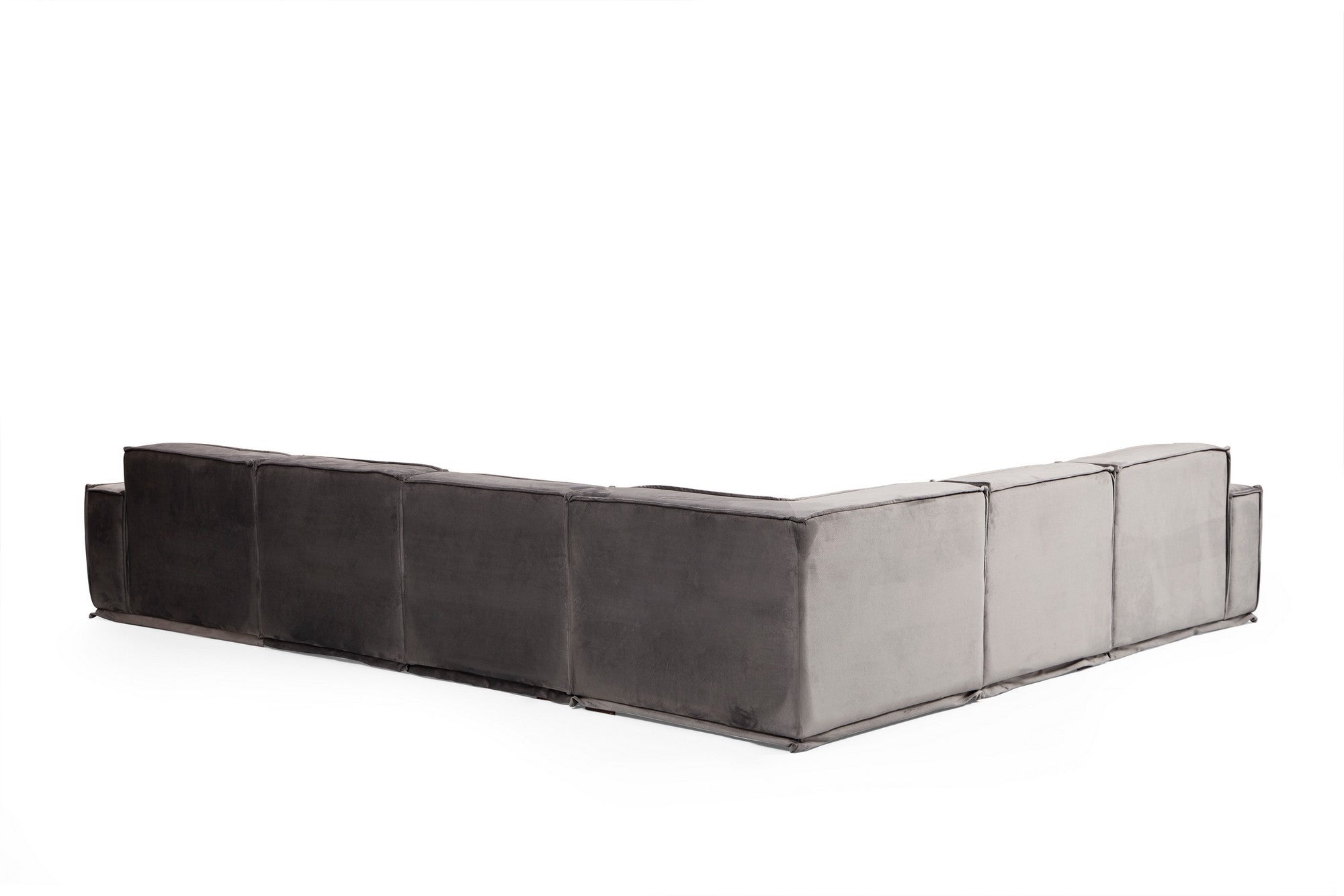 Sofá de canto elegante cinza, 300 x 388 cm | Estrutura em madeira de faia e aglomerado, 100% poliéster, almofadas de espuma macia, 4 travesseiros incluídos | Elegante e funcional para espaços de convivência modernos