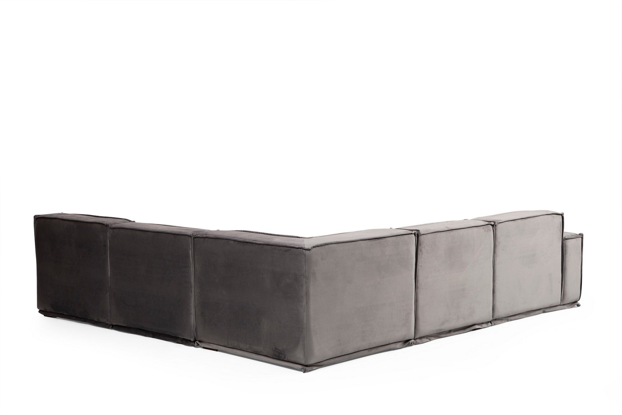 Sofá de canto elegante, cinza, 300 x 276 x 76 cm | Estrutura em madeira de faia e aglomerado, 100% poliéster, 4 almofadas incluídas | Perfeito para espaços modernos