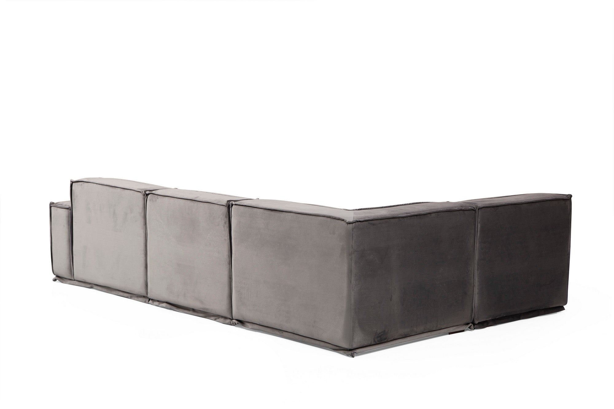 Sofá de Canto Elegante, Cinza, 190x300 cm | Estrutura em Madeira de Faia e Aglomerado, 100% Poliéster, Almofadas de Espuma Macia, 4 Almofadas Inclusas | Conceito Moderno de Hotel