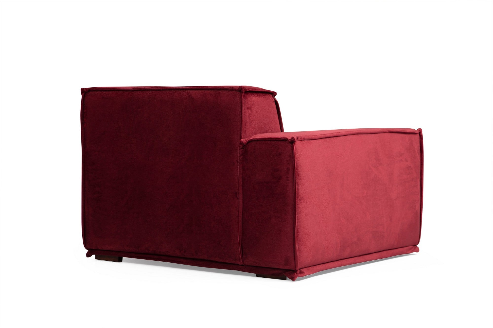 Sofá de canto elegante na cor Borgonha, 300 x 170 cm | Estrutura em madeira de faia e aglomerado, 100% poliéster, 4 almofadas incluídas | Perfeito para espaços modernos