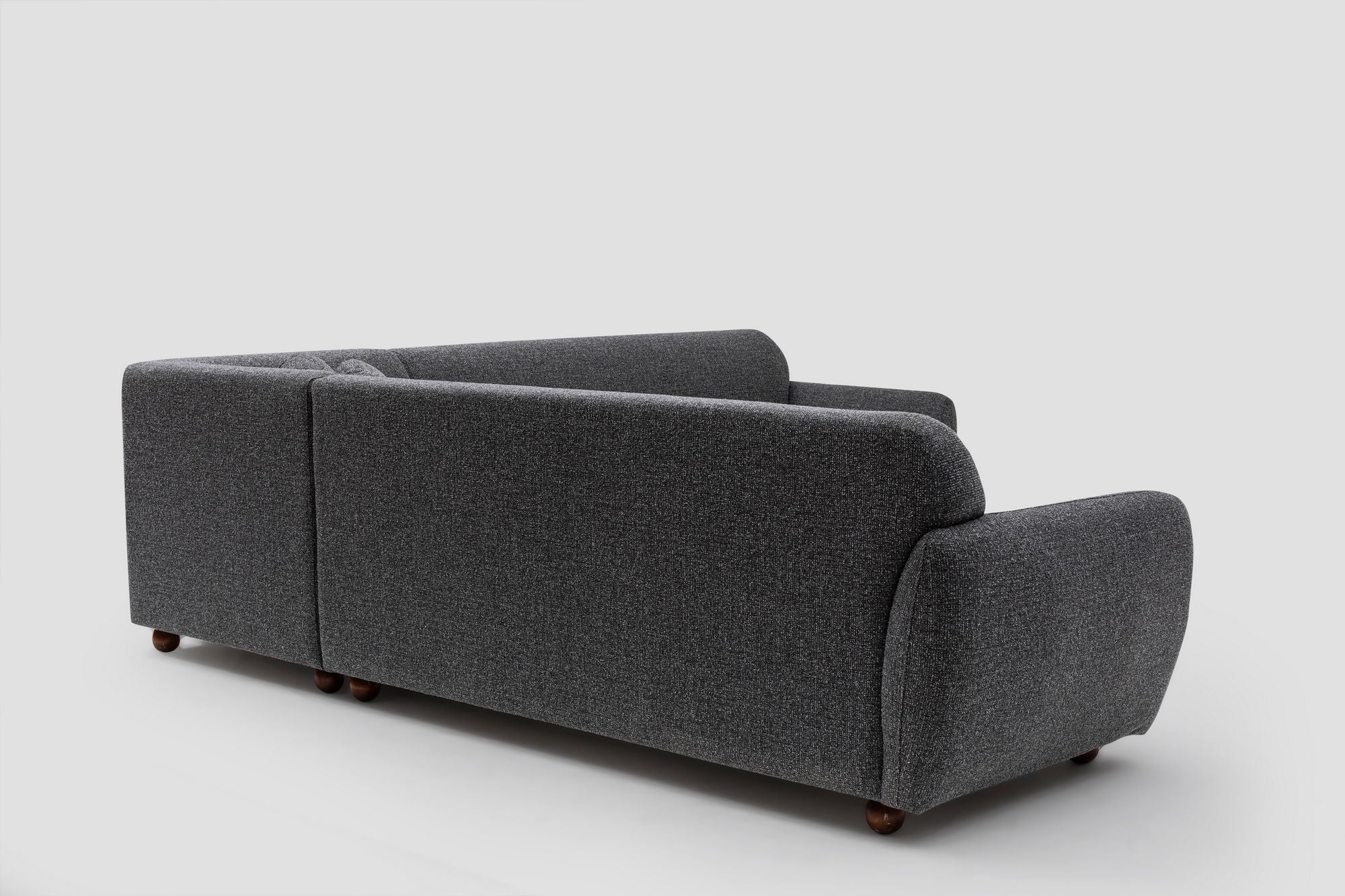 Sofá de canto elegante, cinza escuro, 280 x 280 cm | Estrutura em madeira de faia e aglomerado, 100% poliéster, 2 almofadas incluídas | Design elegante para espaços de convivência modernos