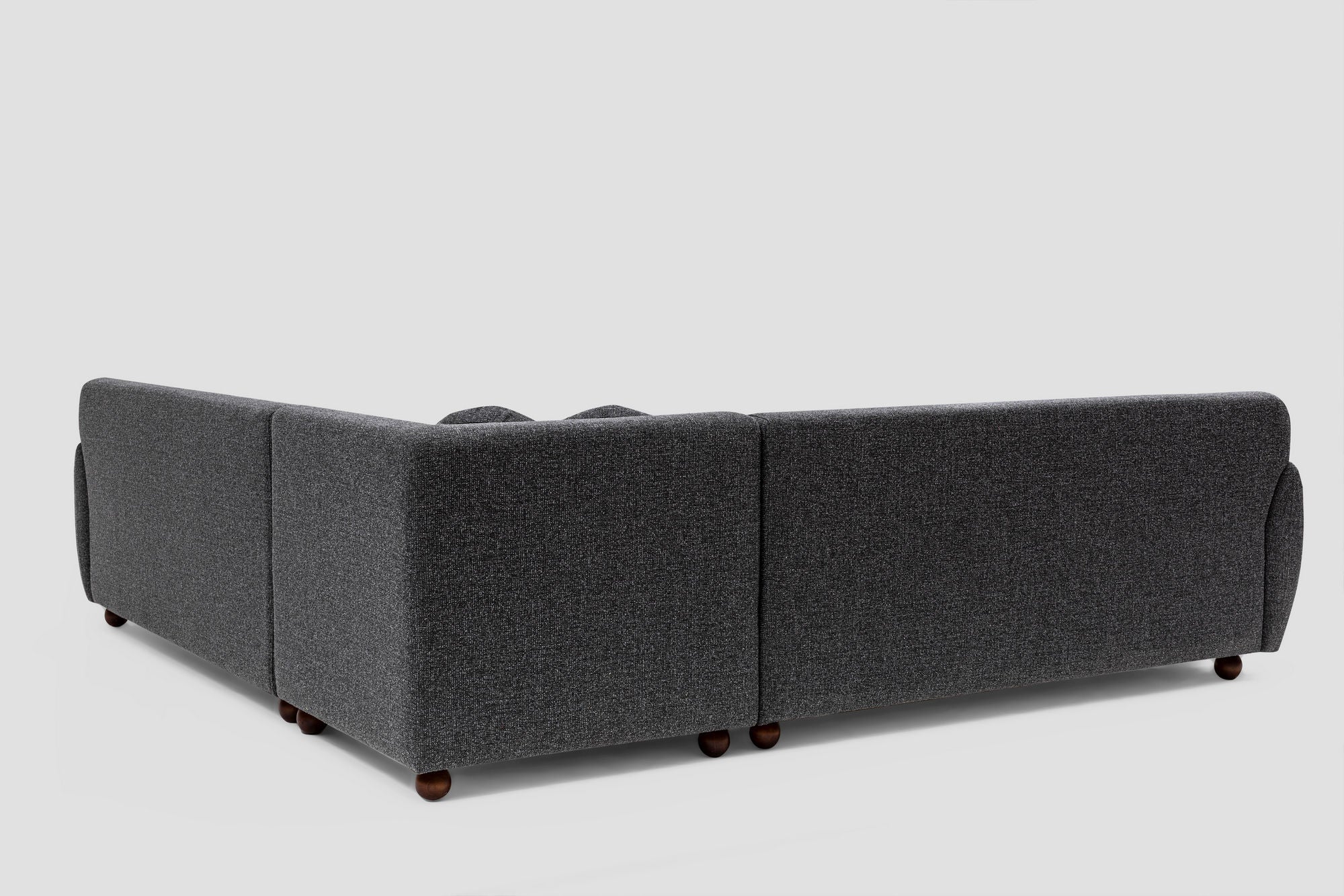 Sofá de canto elegante, cinza escuro, 280 x 280 cm | Estrutura em madeira de faia e aglomerado, 100% poliéster, 2 almofadas incluídas | Design elegante para espaços de convivência modernos