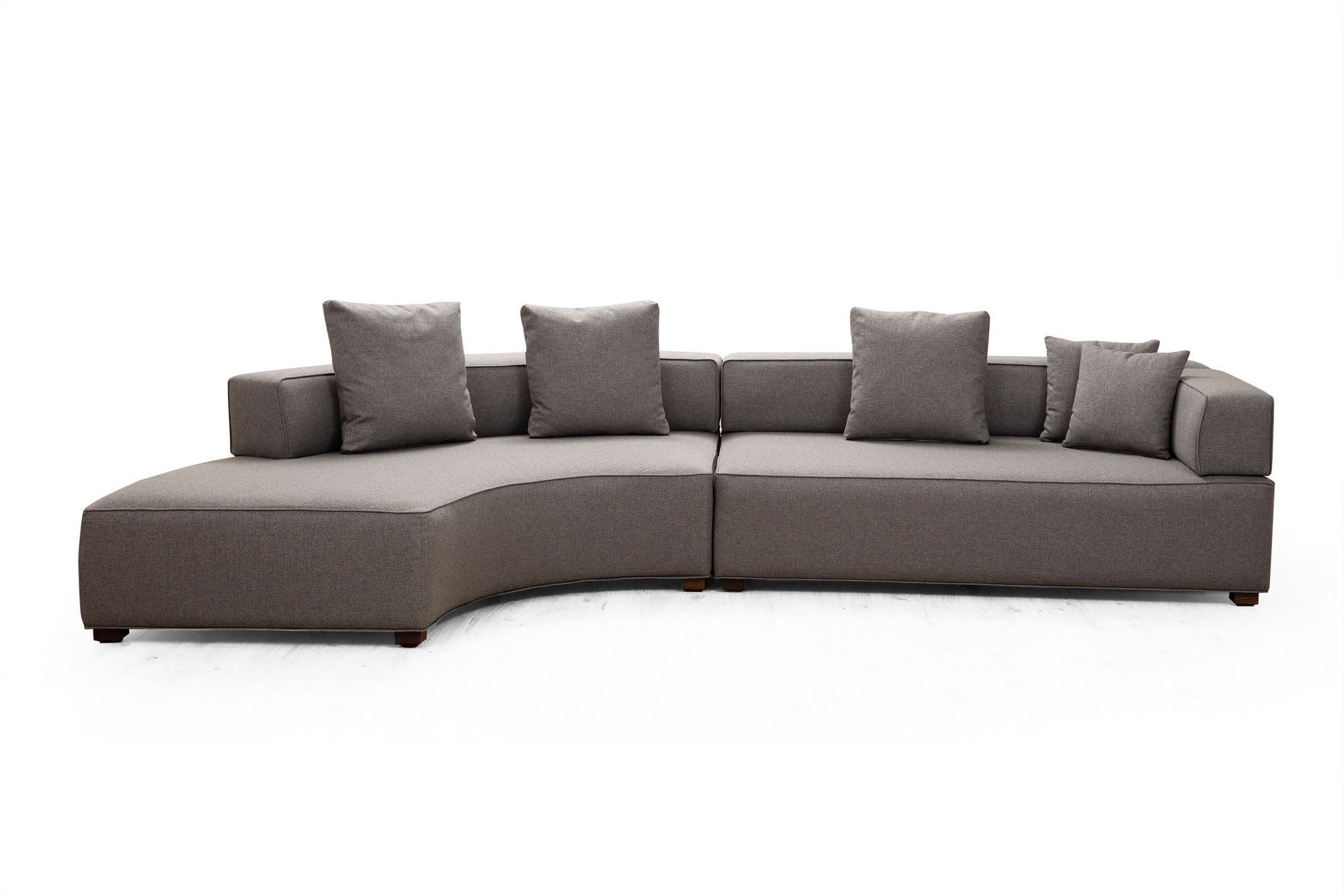 Sofá de canto elegante, cinza, 105 x 180 cm | Estrutura em madeira de faia e aglomerado, 100% poliéster, 5 almofadas incluídas | Design escandinavo elegante para uma vida moderna