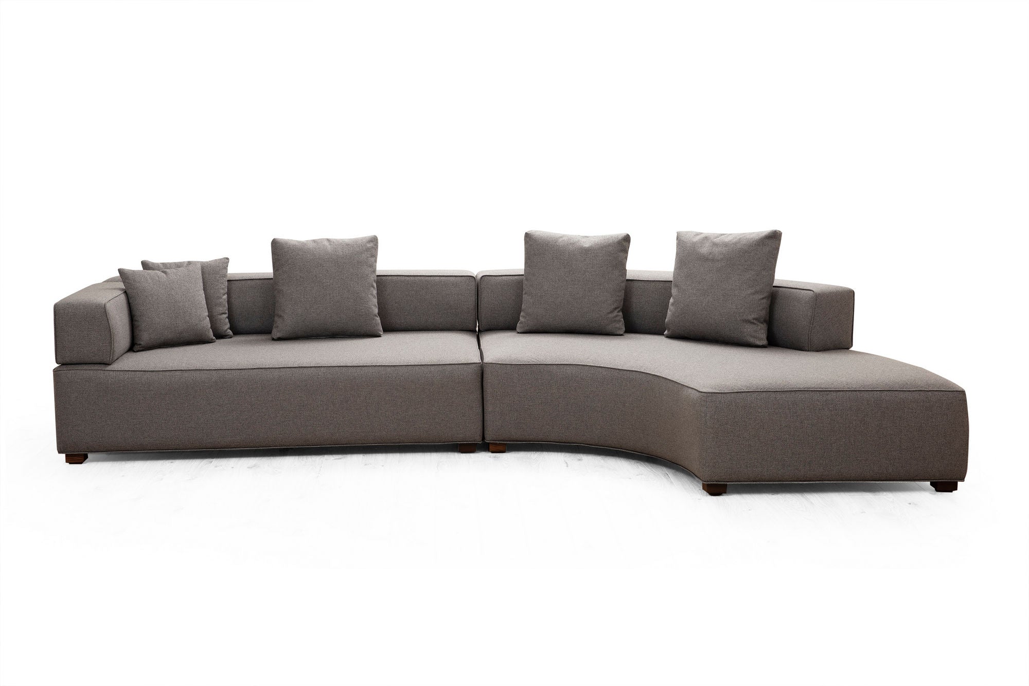 Sofá de canto elegante, cinza, 180 x 105 cm | Estrutura em madeira de faia e aglomerado, 100% poliéster, 5 almofadas incluídas | Design escandinavo elegante para uma vida moderna