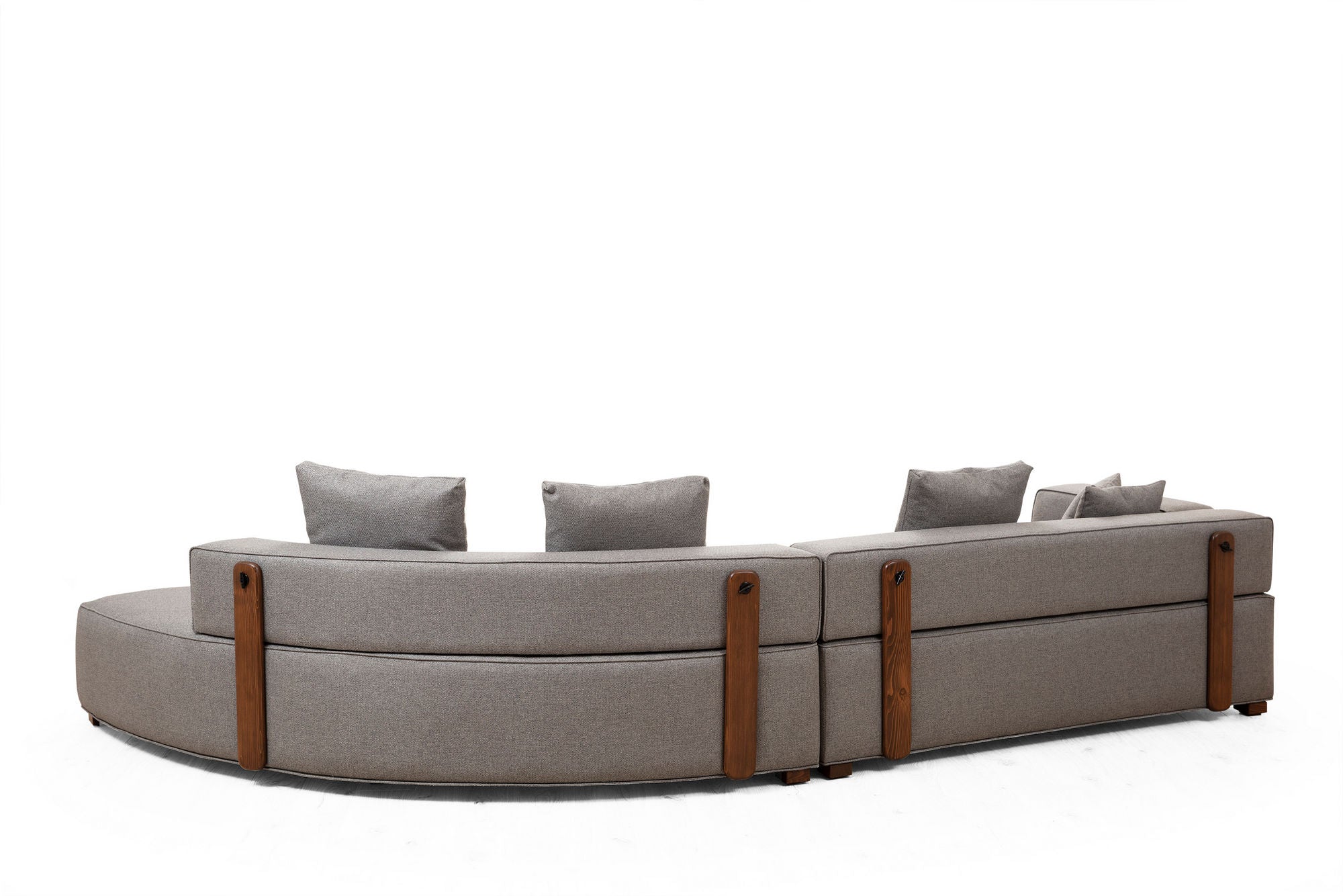 Sofá de canto elegante, cinza, 180 x 105 cm | Estrutura em madeira de faia e aglomerado, 100% poliéster, 5 almofadas incluídas | Design escandinavo elegante para uma vida moderna