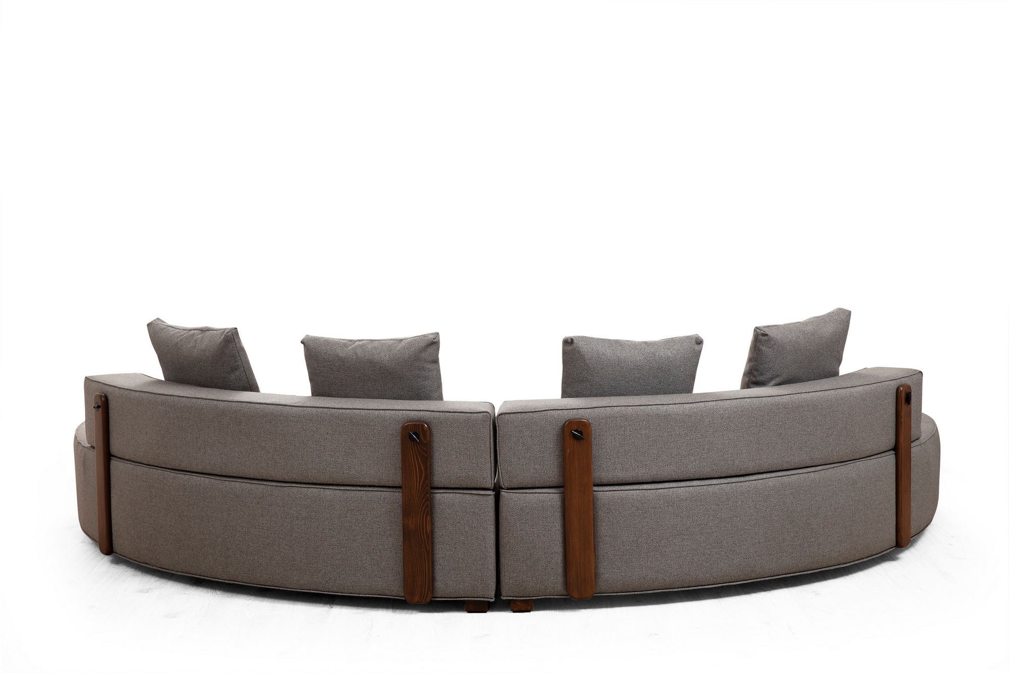 Sofá de canto elegante, cinza, 360 x 105 cm | Estrutura em madeira de faia e aglomerado, 100% poliéster, 4 almofadas incluídas | Design escandinavo moderno para residências e hotéis