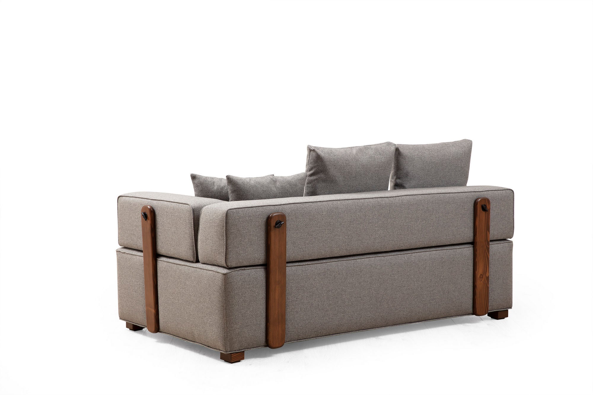 Sofá de canto elegante, cinza, 300 x 360 cm | Estrutura em madeira de faia e aglomerado, 100% poliéster, 7 almofadas incluídas | Perfeito para espaços de estar escandinavos modernos